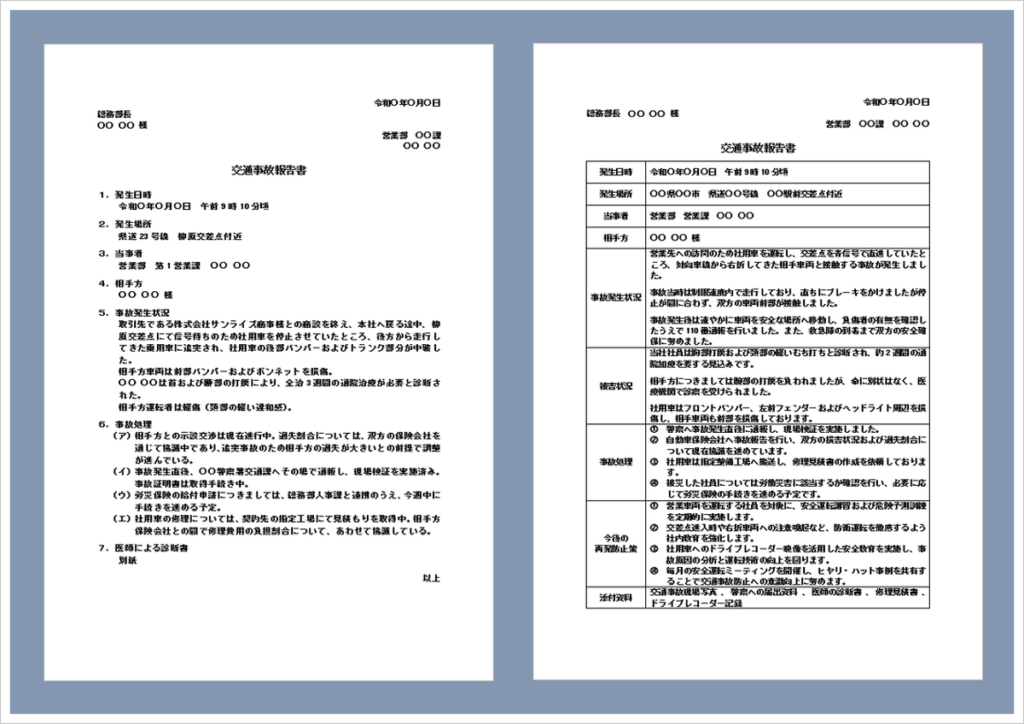 交通事故報告書の無料Wordテンプレートを紹介するアイキャッチ画像